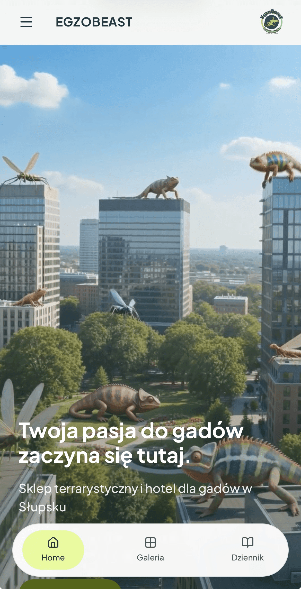 Podgląd strony Egzobeast na mobile i desktop